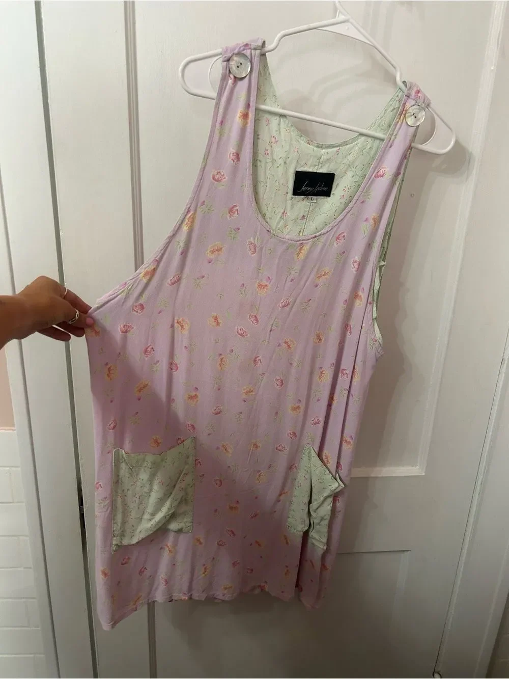 vintage Pastel Floral Layered Tank Dress